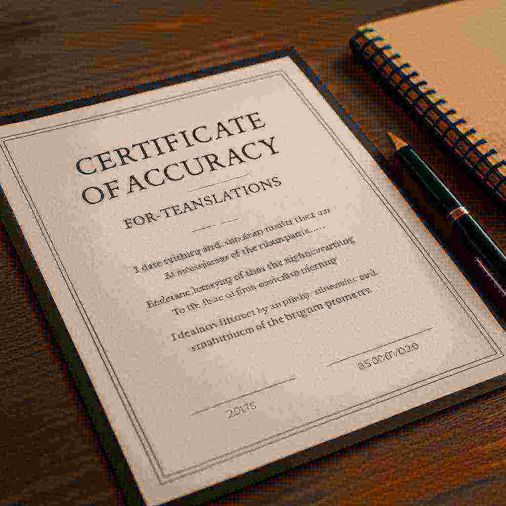 Certificate of Accuracy for Translations: UK Wording and Examples